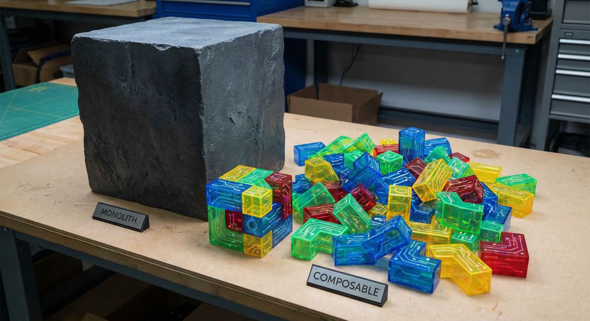 Monolith vs. Composable Architecture Visualization