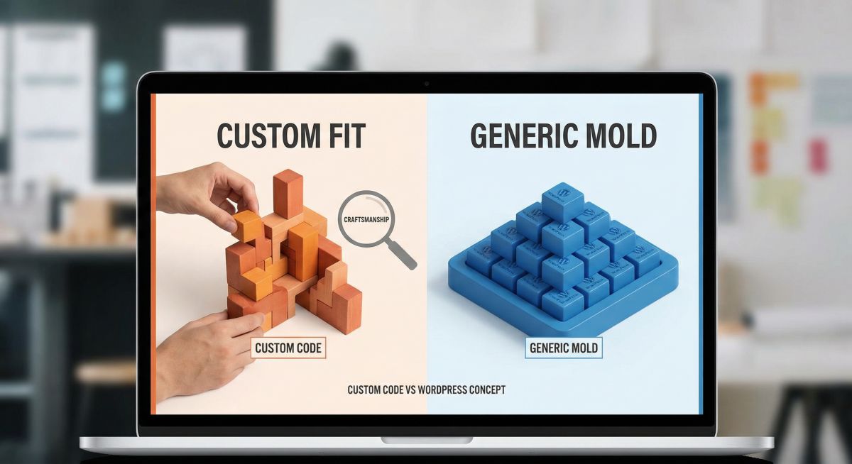 WordPress vs. Custom Code Architecture Comparison